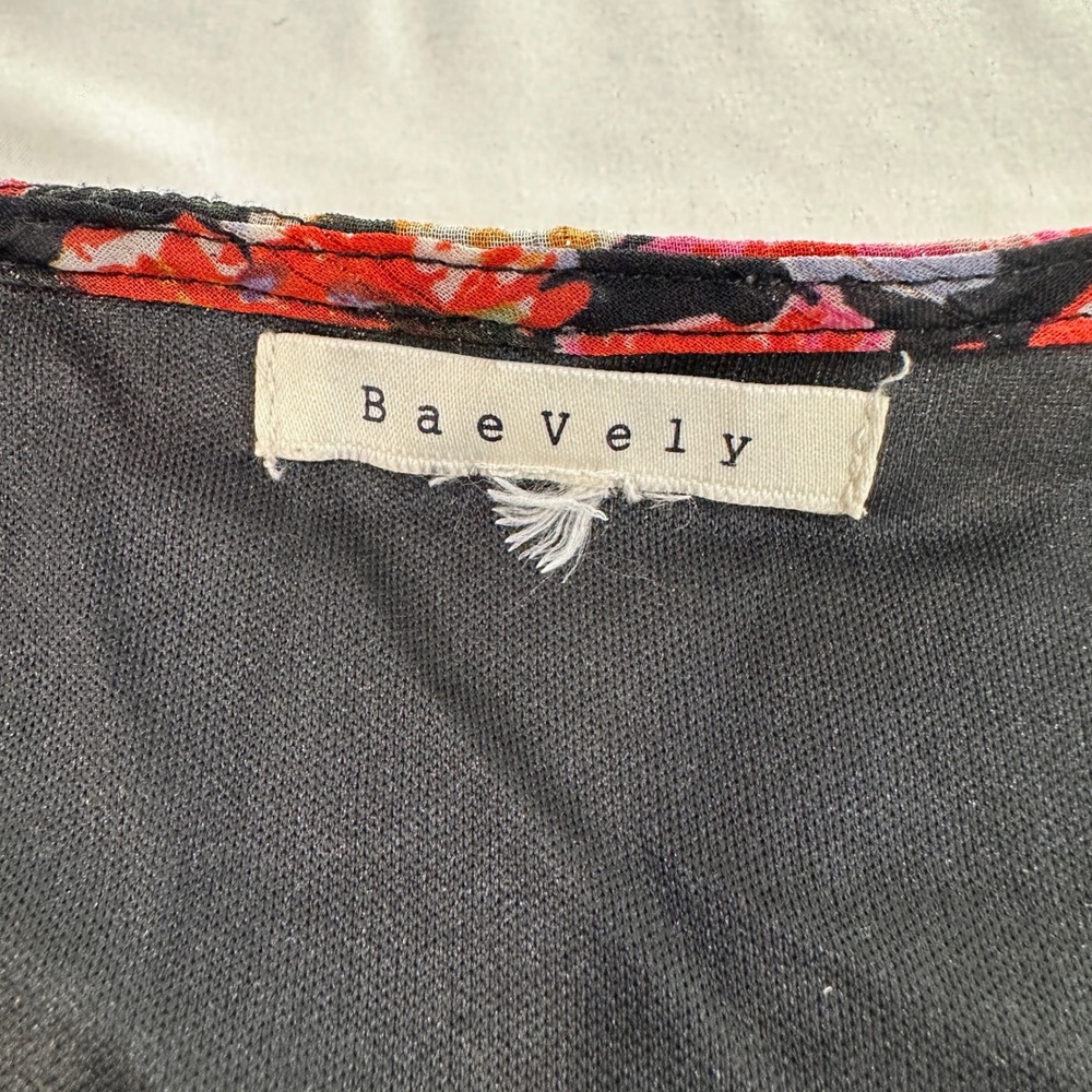 BaeVely Floral Babydoll Dress 3XL Womens Multi Color Chiffon Tiered Mini - Picture 5 of 8